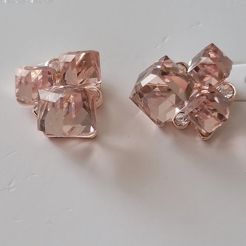 Crystal Cube Cluster Earrings
